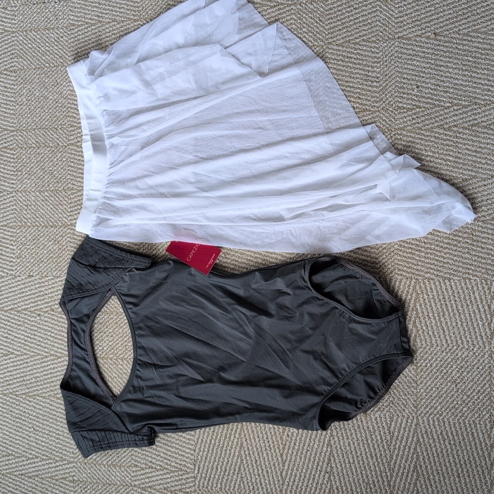 New Ballet Dancewear Leotard Skirt 6 Lot SA MA Weissman Capezio Revolution Gray - Picture 2 of 7